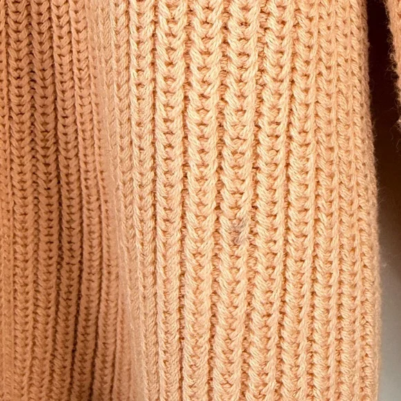 525 America EMMA: CREWNECK SHAKER STITCH Peach Knit Sweater Minimalist Cozy - Picture 11 of 11
